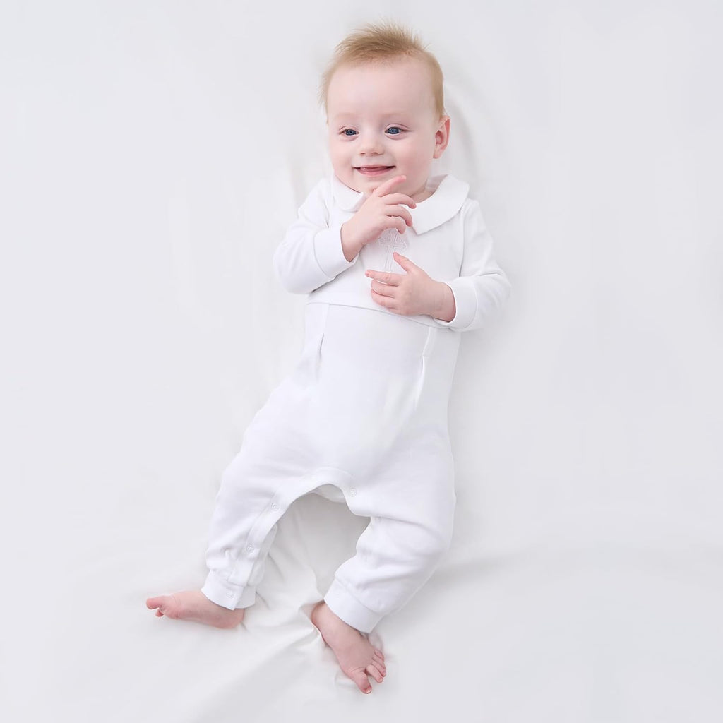 Baby Boy Baptism Outfit Cotton Romper