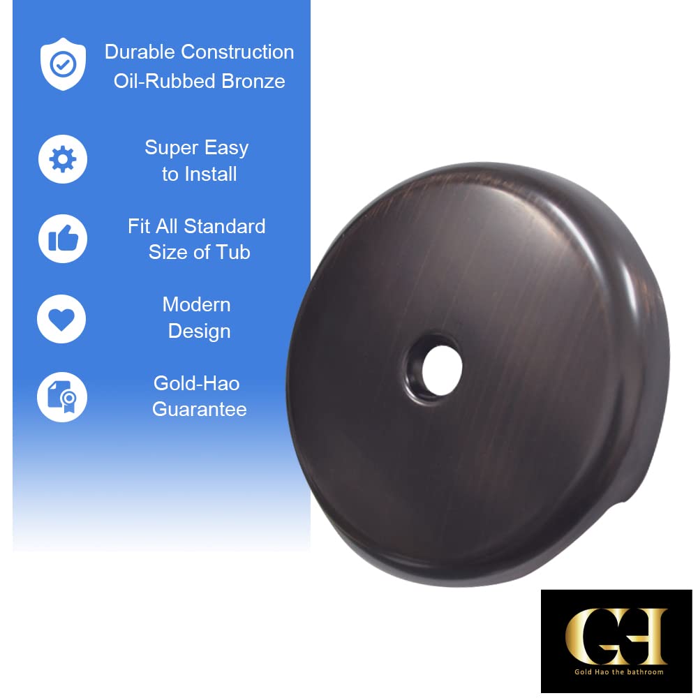Single-Hole Bathtub Overflow Drain Cover Plate, Oil Rubbed Bronze