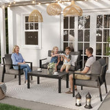 4-Piece Aluminum Outdoor Patio Furniture Set - Conversation | All-Weather Resistant for Backyard, Garden & Porch