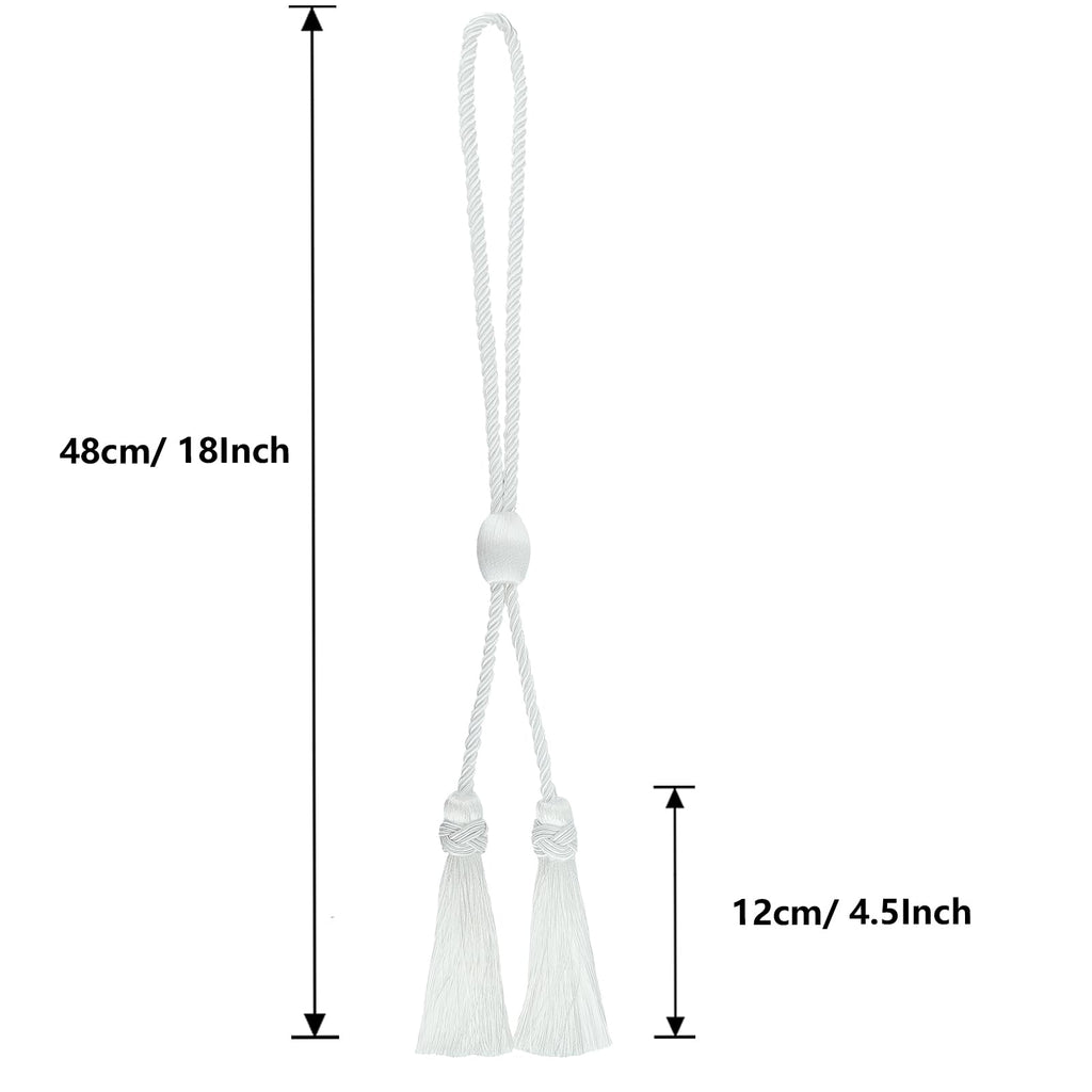 Curtain Tiebacks with Tassel, Decorative Curtain Holdback - 2 Pack