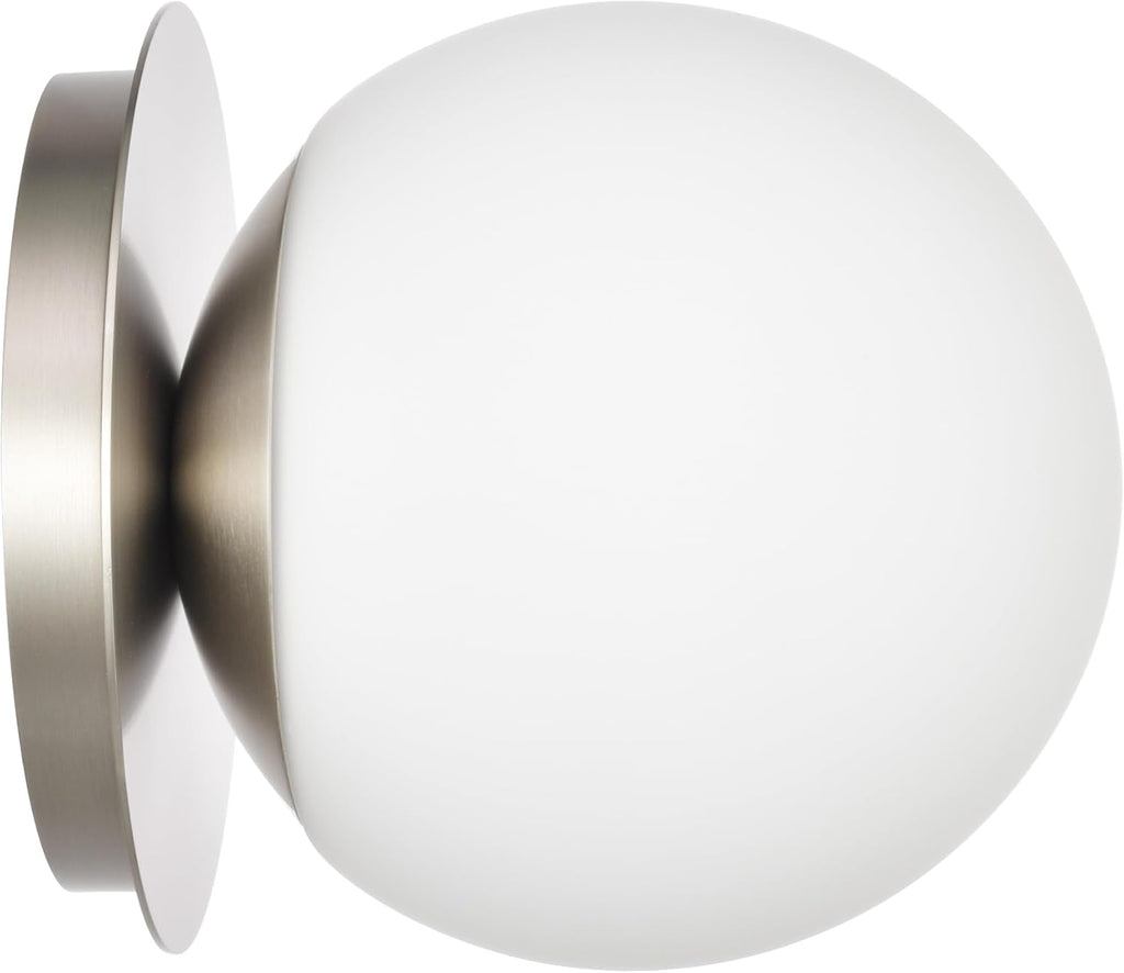 Wall Sconces, 1 Light Modern Globe Sconce in Brushed Nickel, Wall Light Bathroom Living Room & Hallway Vanity