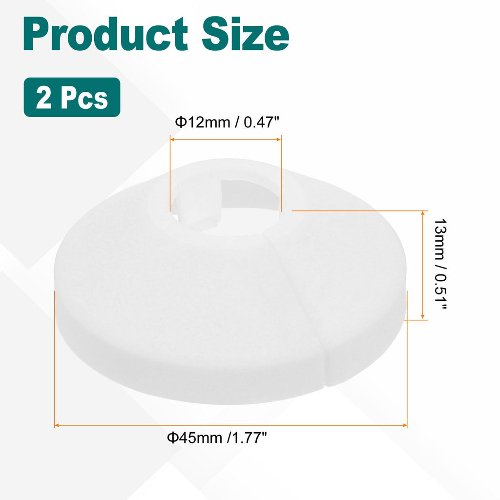 Escutcheon Plate 12mm Fit 0.39" OD Split Pipe Flange 2Pcs