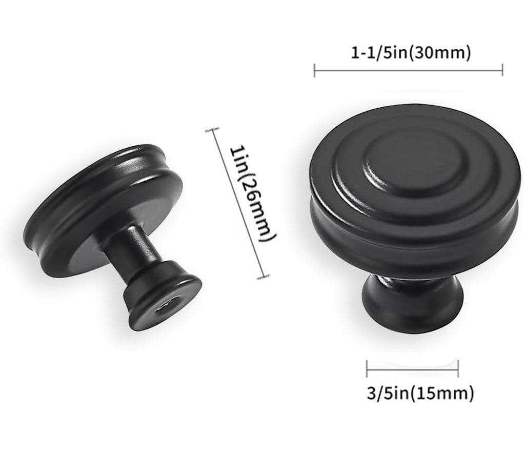10 Pack Solid Matte Black Knob Hardware Cabinet Handles Kitchen Cabinet Hardware Vanity Handles Bathroom Cabinet pulls