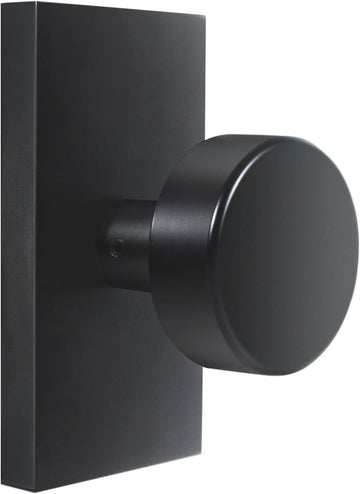 Matte Black Interior Door Knob, Modern Passage Rectangle Door Handles for Hall and Closet