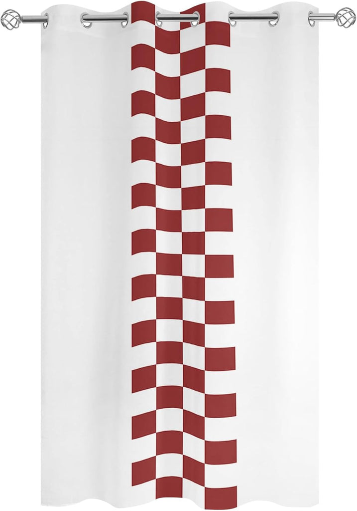 Outdoor Curtains Waterproof, Minimalist Red Buffalo Check Plaid Farmhouse Farm Theme Grommet Weatherproof Outsides