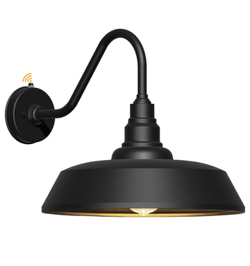 21" Large Gooseneck Barn Light Outdoor, Dusk to Dawn Wall Fixture