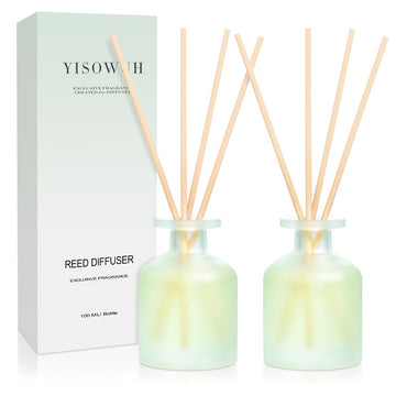 Reed Diffuser - Clean Linen 3.38oz (100ml) 2 Pack Essential Oil Reed Diffuser Set with 16 Sticks, Long Lasting