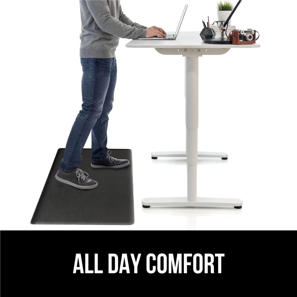 Comfortable Cushioned Kitchen Mats for Floor, 1/2 Inch Thick Ergonomic Standing Desk Anti Fatigue Mat, Waterproof and