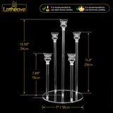 Acrylic Candelabra, 5 Arm Taper Candle Holders, Candle Centerpieces for Tables, Clear Candlestick Holder,Acrylic