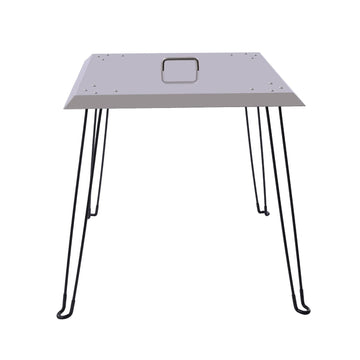 Outdoors Fire Pit Heat Deflector 24 x 24 x 24 Inch, Stainless Steel Square Pit Cover with Foldable Legs and Carrying