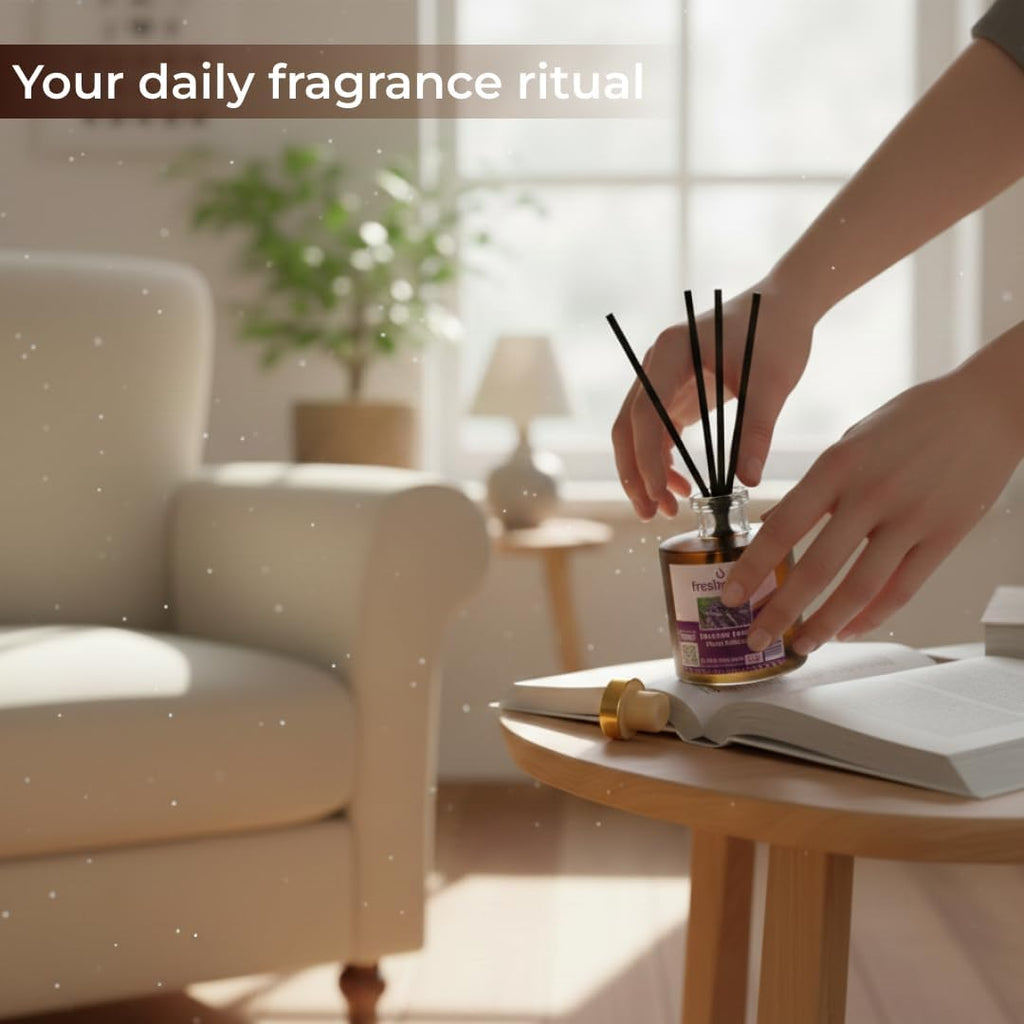 Lavender Vanilla Reed Diffuser |150ml Long-Lasting Fragrance | Best Reed Diffusers and Decorative Glass Bottle - Set of 6