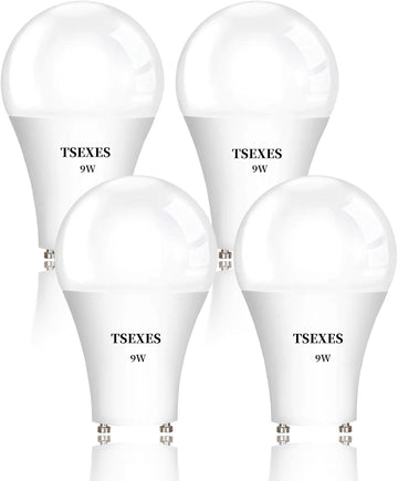 GU24 LED Light Bulb,9W(Equivalent 100 Watt),1100 Lumens,A19 Shape,4 Pack