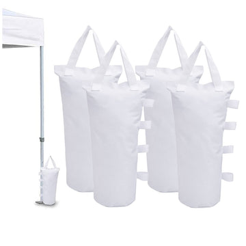 Canopy Weights Bag Leg Weight for Pop up Canopy Tent, Sand Bags Umbrella Instant Outdoor Sun Shelter, 4 Pack-White