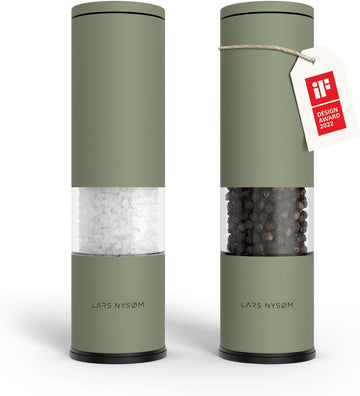 Salt and Pepper Grinder Set Manual, Stainless Steel Salt and Pepper Mills with Adjustable Ceramic Grinder I Design