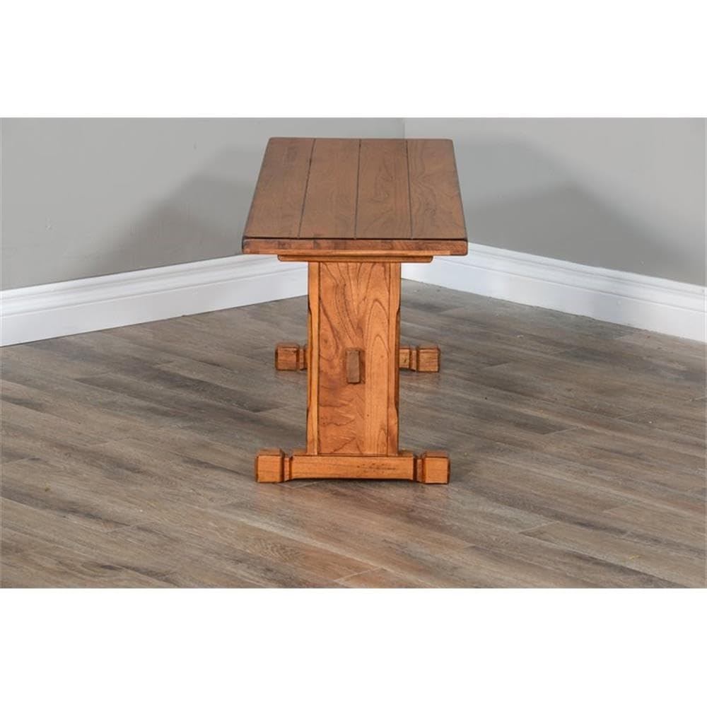 Sedona 18.5" Farmhouse Mindi Wood Nook Side Bench in Rustic Oak