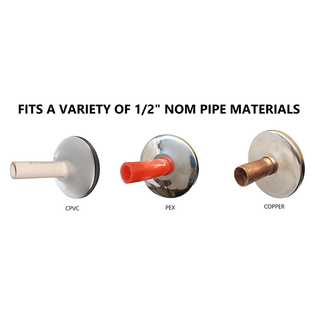 1/2" Escutcheon Plate Pipe Wall Cover, 10 Pack