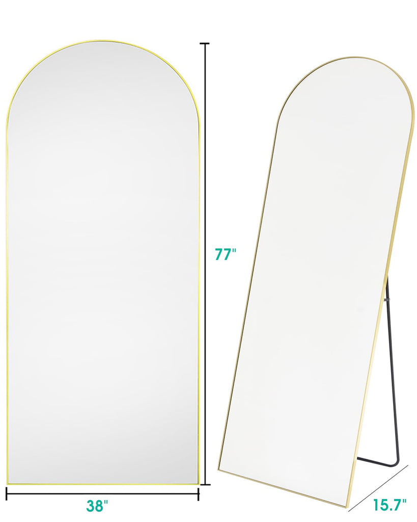 Full Length Mirror, Arched Floor Mirror, 38" x 77" Oversized Full Length Mirror, Freestanding, Full Body Mirror, Arch