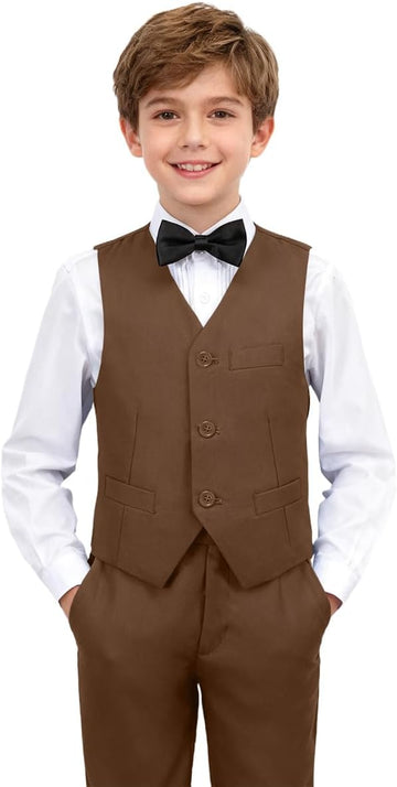 Boys Suits 4 Piece Kids Suits for Toddler Boys Dress Clothes for Wedding