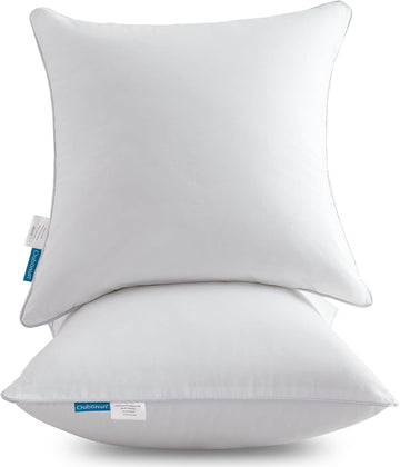 18"x18" Pillow Inserts () - Throw Pillow Inserts with 100% Cotton Cover - 18 Inch Square Interior Sofa Pillow - Set of 2