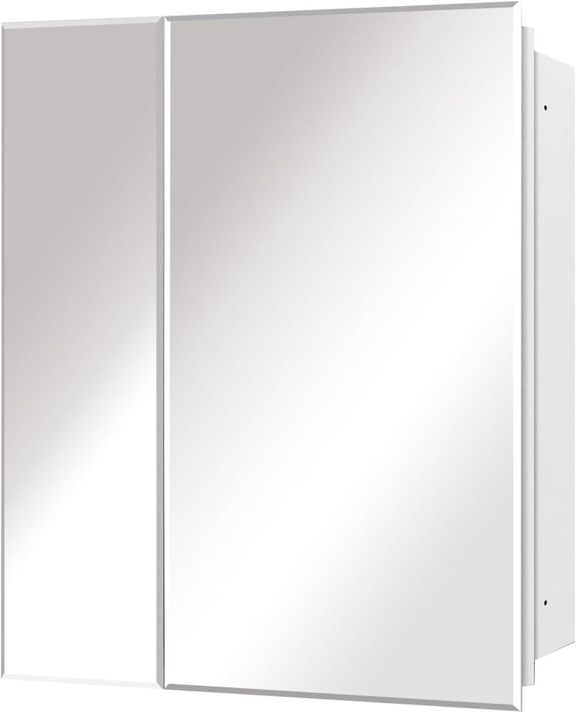 Bathroom Medicine Cabinet with 30x26 in Rectangular Beveled Frameless Mirror,Double Door Wall Mounted Mirror Cabinet