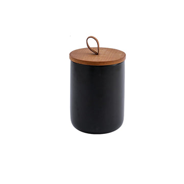 Ceramic Food Storage Jar, Storage Canisters with Airtight Seal Bamboo Lid Modern Design Seal Damp-Proof Kitchen Jar