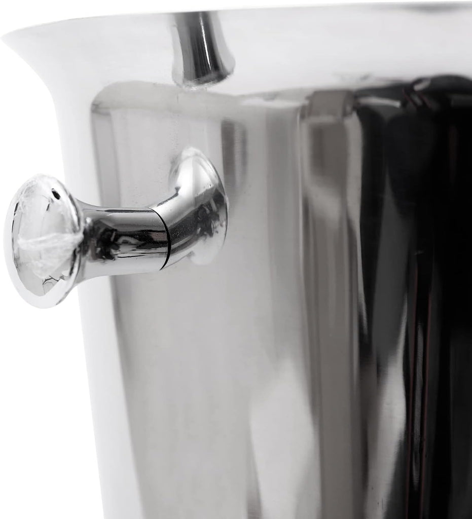 Ice Bucket with Stand, 22.5cm Height Stainless Steel Wine Chiller Holder Ice Cube Container Cooler with Carrying