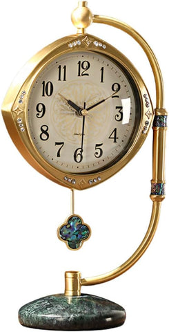Quartz Movement Brass Mantel Clock with Long Power Reserve