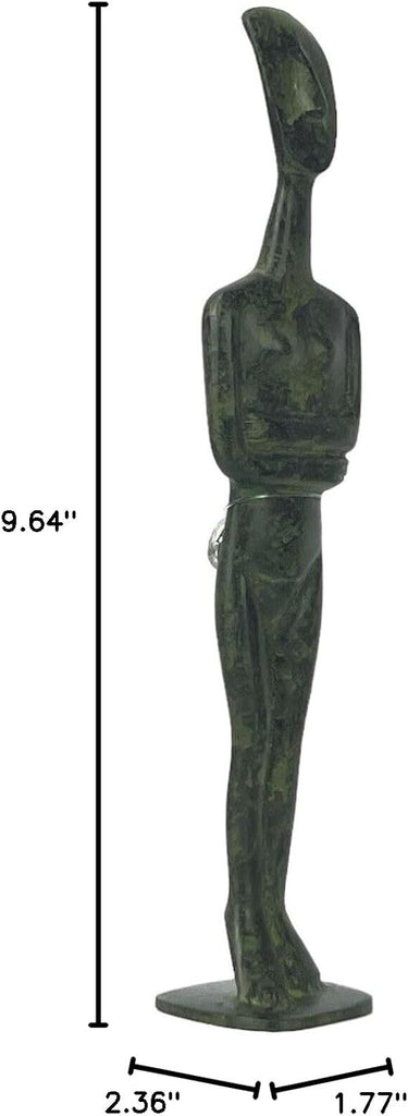 Cycladic Figurine Idol Greek Statue Sculpture Museum Real Bronze Metal Art Copy