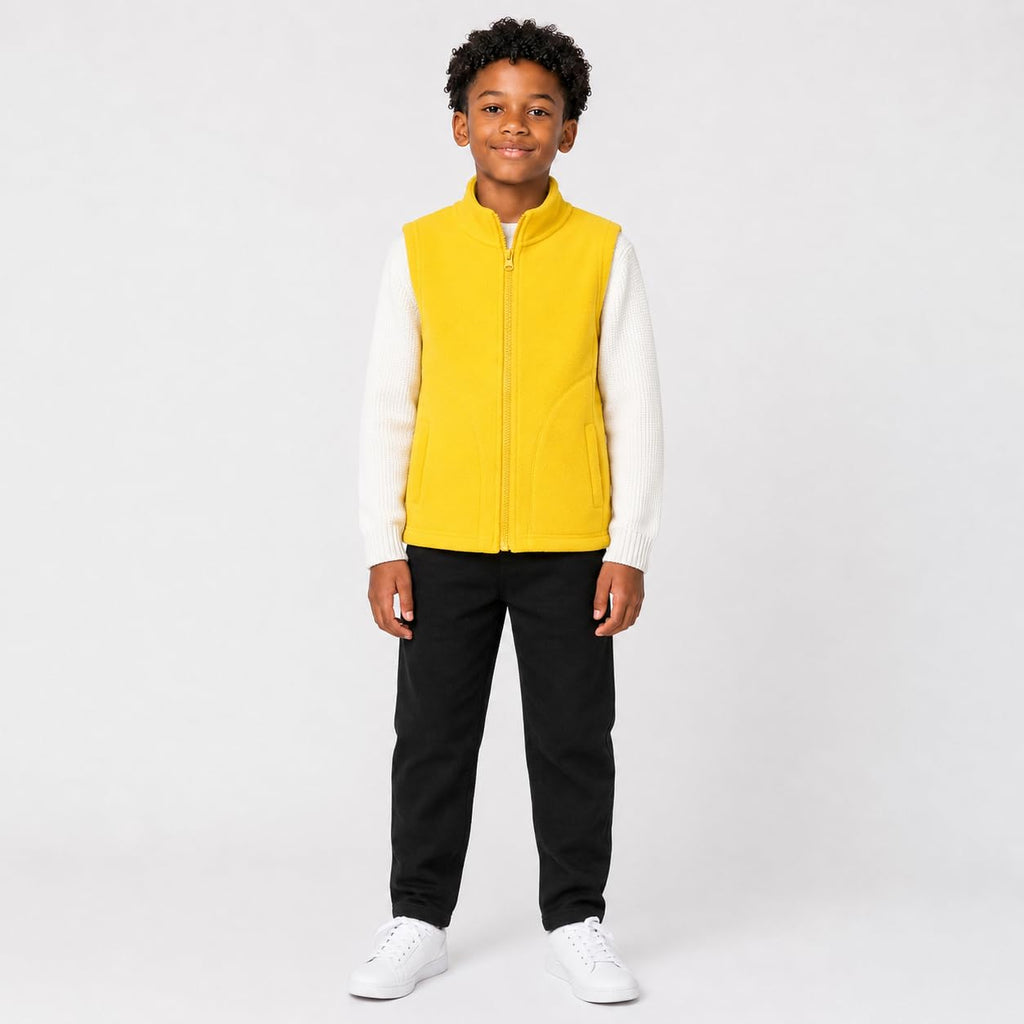 Toddler Boys Vest Jacket Fleece Lightweight Yellow