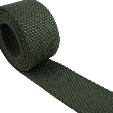 Olive Green - Heavy Canvas Webbing Roll 1.25" for Key Fobs, Purse Straps, Belting (5 Yard Roll)