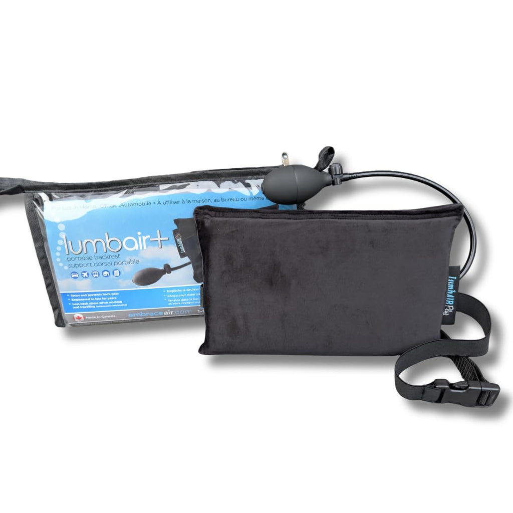 LumbAIRPlus Inflatable Lumbar Support Cushion, Black