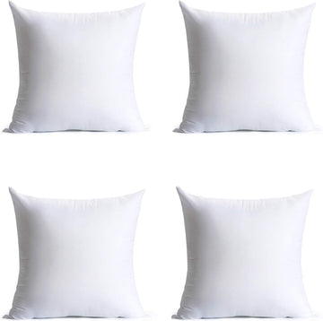 18 x 18 inches Pillow Inserts Hypoallergenic Brushed Microfiber Liner Down Alternative Filled Square - Set of 4