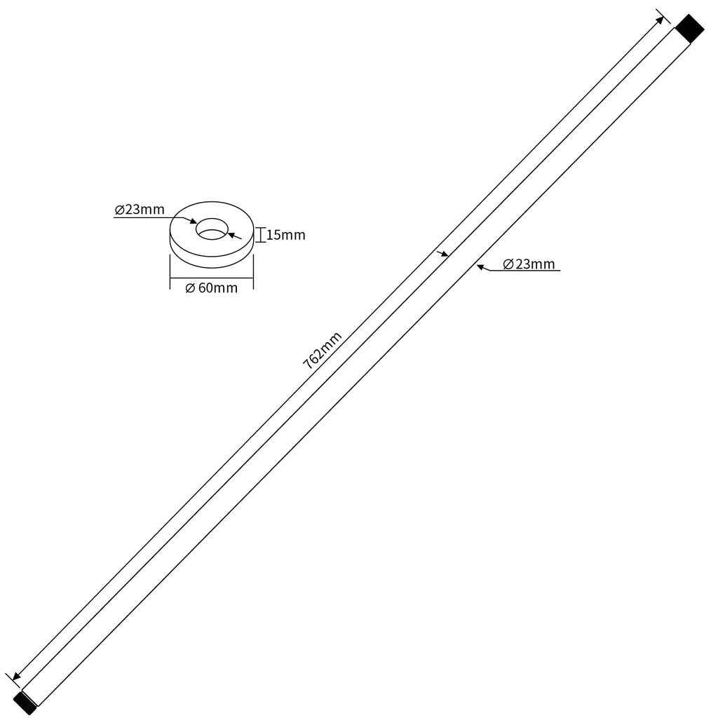 Brushed Nickel 30 Inches Ceiling Mount Round Shower Arm With Flange Straight Extender Extension Pipe Replacement Rain