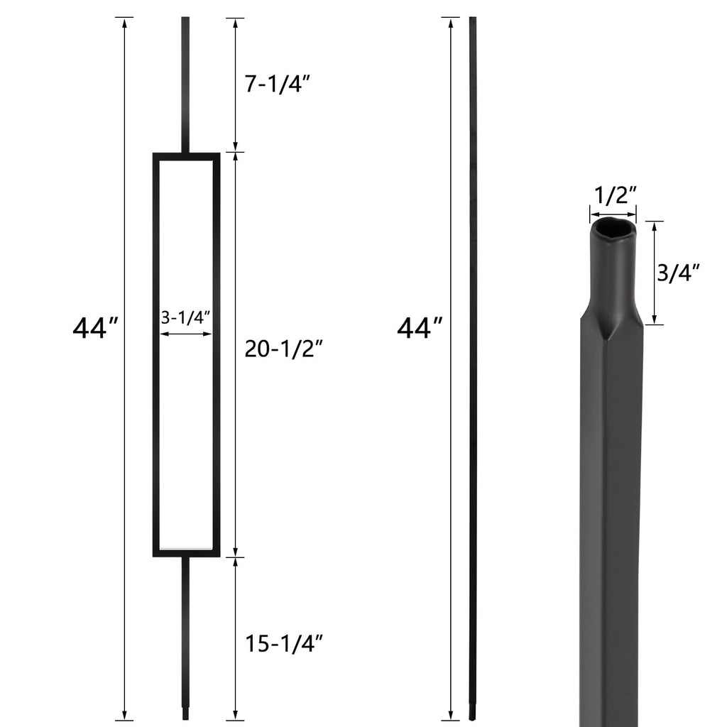 Deck Balusters, 10 Pack Wrought Iron Balusters, 1/2" Deck Railing Stair Metal Deck Spindles, Staircase Baluster W/ 20