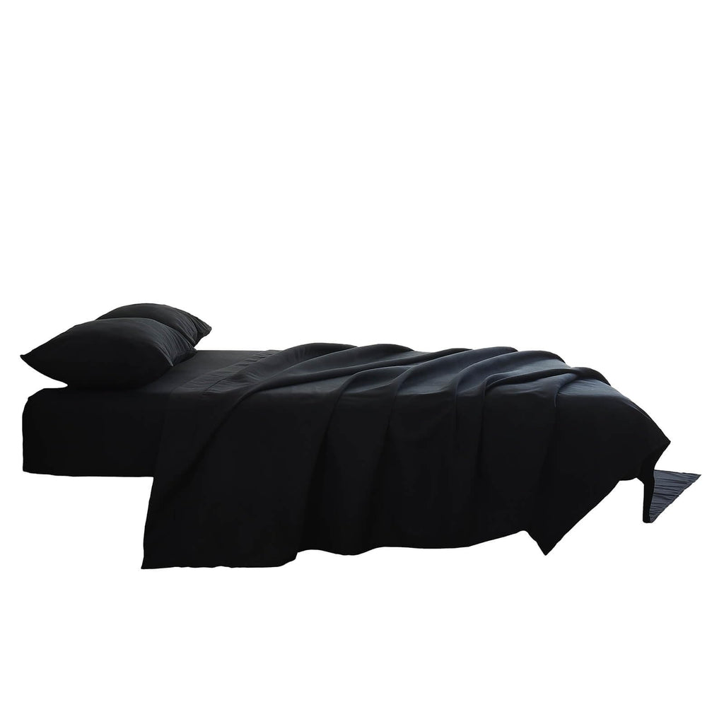 Oversized King Flat Sheet 132x110 Top Sheet Only Black