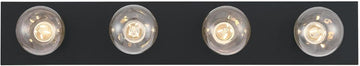 Traditional Four-Light Indoor Vanity Light Fixture, Matte Black