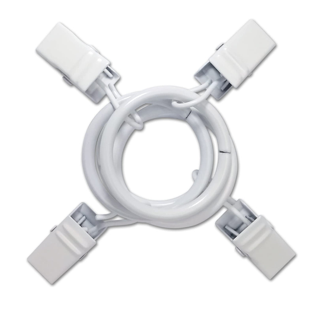44 Pack Curtain Rings with Clips, 1 in ID, White