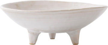 6" Small Decorative Bowl, Multi-Purpose Decorative Bowls for Keys, Candy and Home Decor, Ceramic Bowl (Retro White)