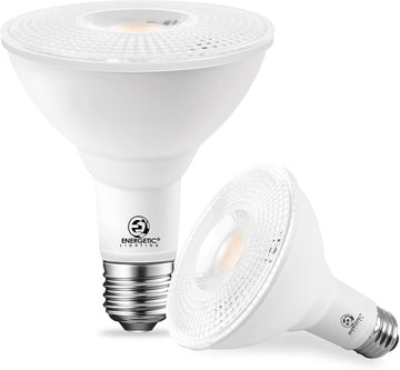 Energetic 2 Pack PAR30 LED Bulb Flood Light, 10W=75W Dimmable, E26 Base