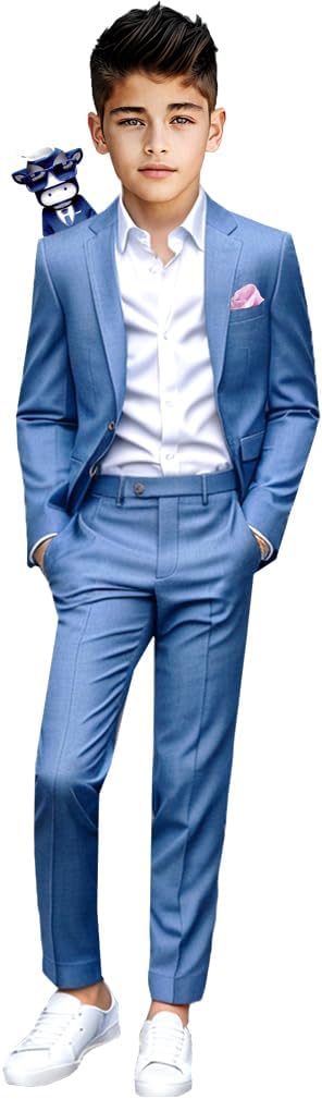 Boys Slim Fit Suit Rosefia Style Five Piece Set