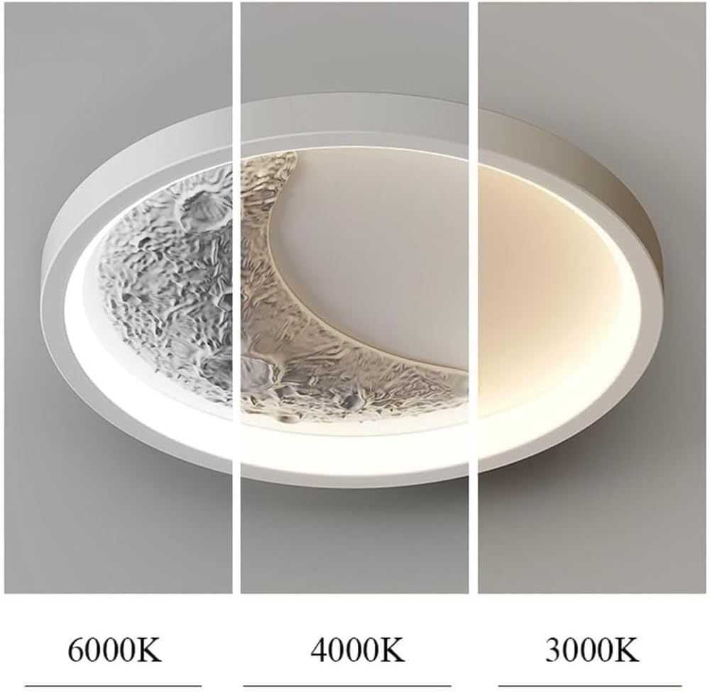 Ceiling Light Modern White Flush Mount Fixture Moon and Cloud Design 3 Color Changing Decorative Lamp Soft Ambient