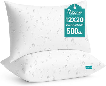 12x20 Outdoor Lumbar Pillow Inserts Waterproof Cushions - Set of 2