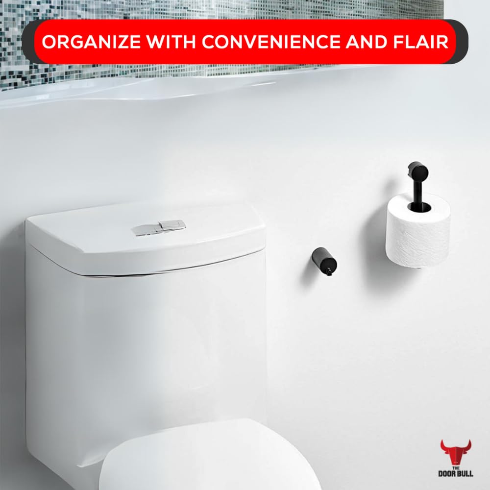 Modern 4-Piece Bathroom Hardware Set - Matte Black
