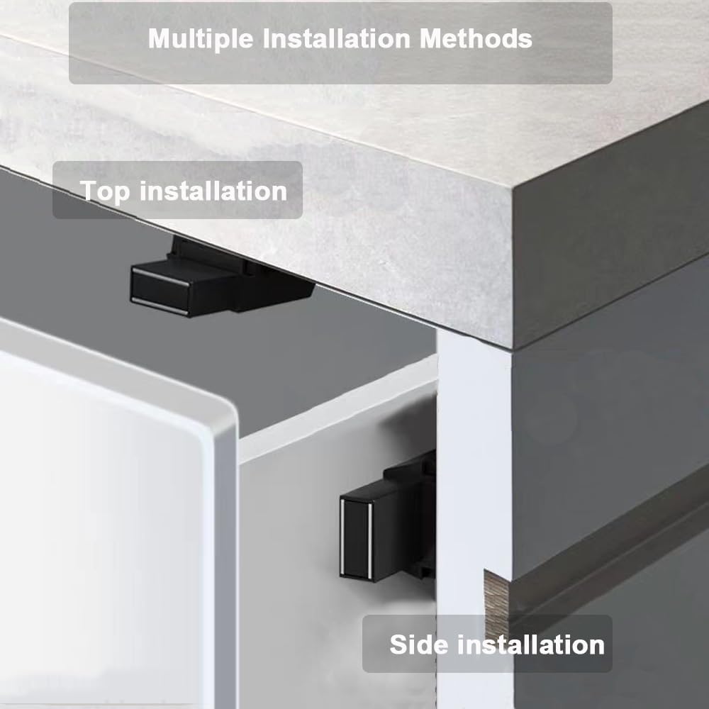 Push to Open Door Latch Cabinet Hardware 2 Pack Magnetic Push Latch & Lock Heavy Duty Touch Latch and Catch for Hidden