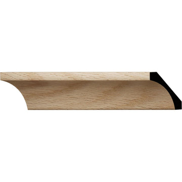 Crown Moulding, Solid Hardwood, 1 13/16"H x 2 1/16"P x 2 3/4"F x 96"L, Stain Grade White Oak