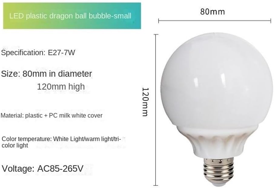 Home Bulbs 10pcs/lot LED Milky White Plastic Ball Bulb AC220V G80/G95 E27 Screw LED Bulb Mirror Front Bulb Household