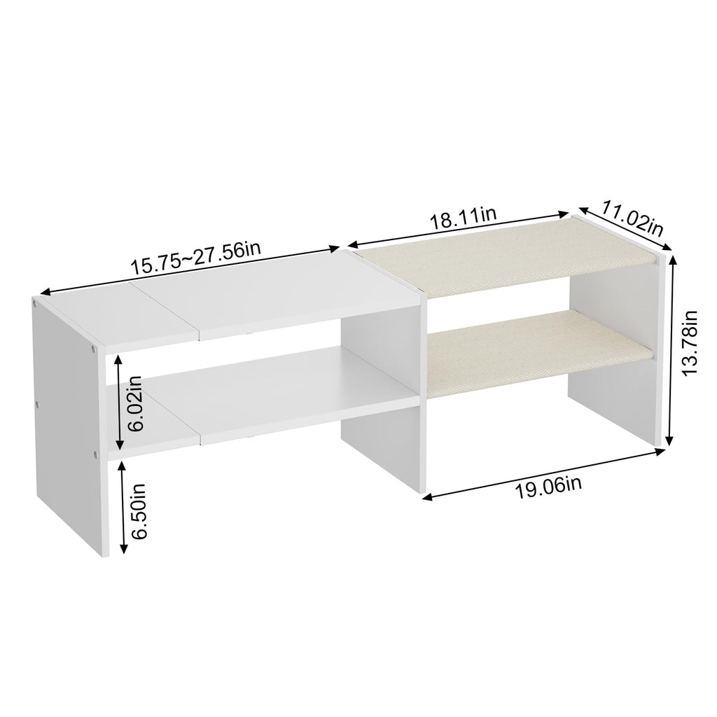 Long White 11.02′′Shoe Rack for Closets, Stackable and Expandable Shoe Organizer, Suitable s, Garages, Storage
