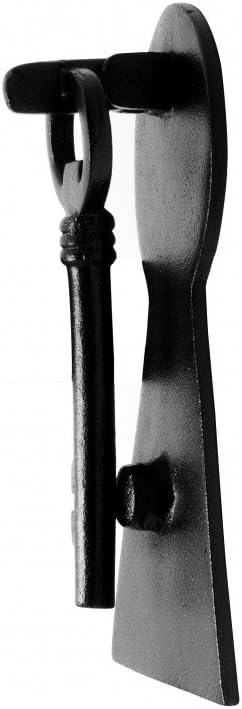 Door Knockers 6 in. Black Cast Iron Key Shaped Door Knocker with Mounting Hardware