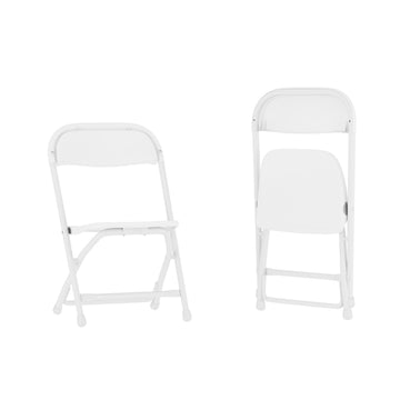 2 Pack Kids White Plastic Folding Chair