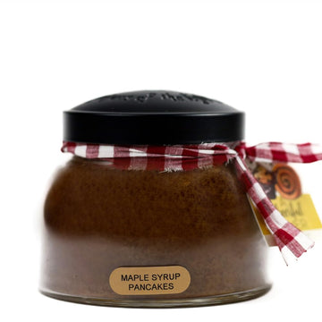Maple Syrup Pancakes Mama Scented Glass Jar Candle (22oz) with Lid & True to Life Fragrance Made in USA